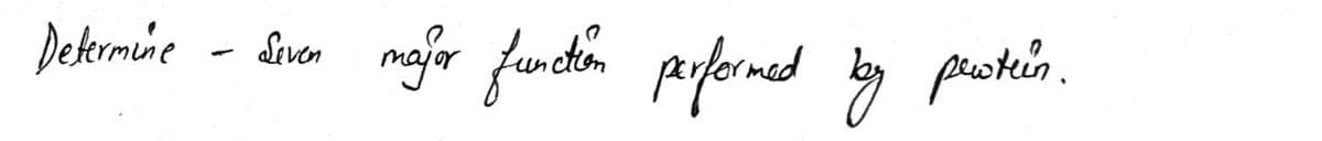 Determine
Seven
major function performed by peoteen.