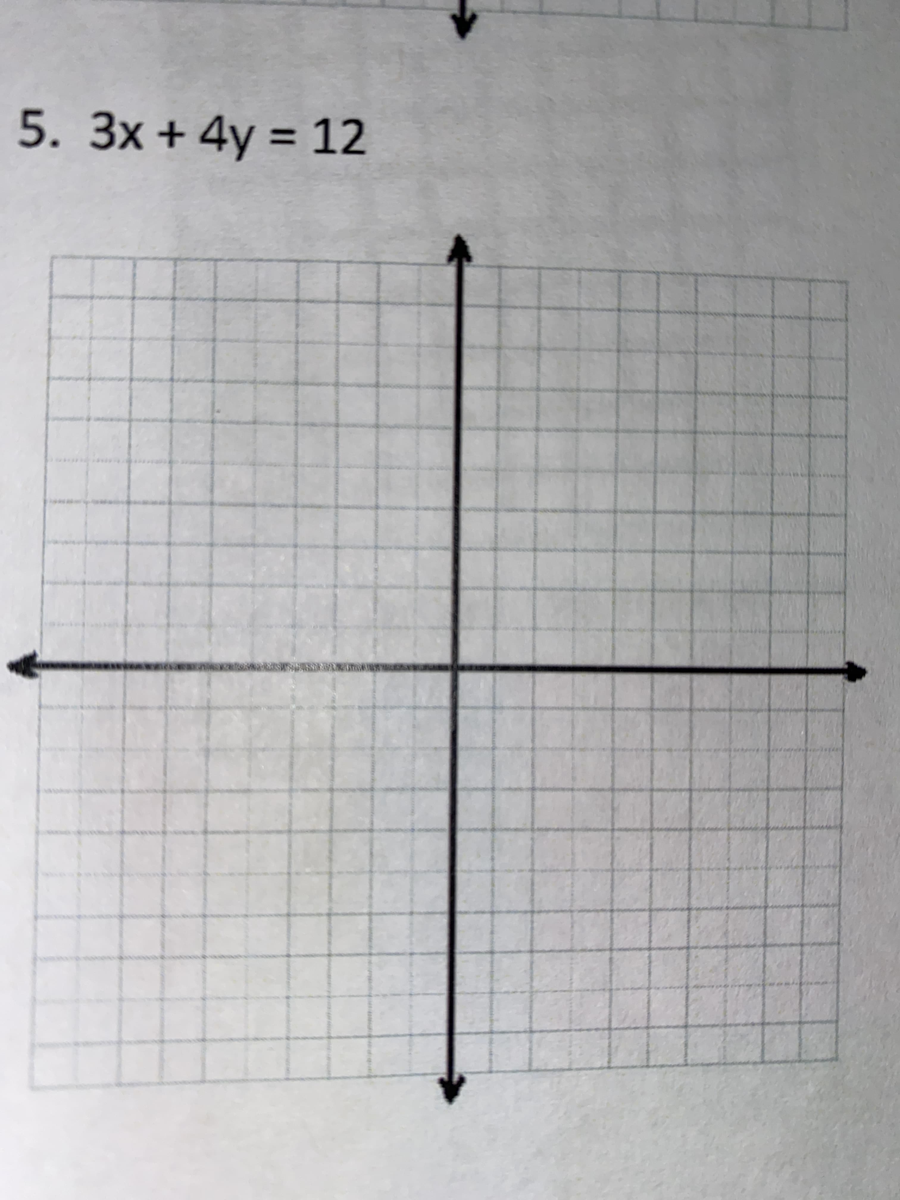 5. 3x + 4y = 12
