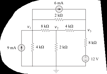 6 mA
2 k2
ww
8 kQ
V2
4 k2
ww
V3
8 k2
9 mA
4 k2
2 k.
12 V
