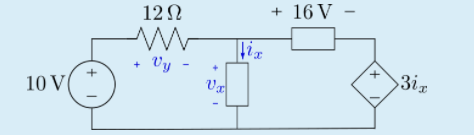 12 N
16 V -
+
10 V
Vy -
Va
3iz
