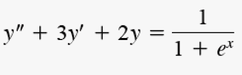 1
y" + 3y' + 2y =
1 + e*
