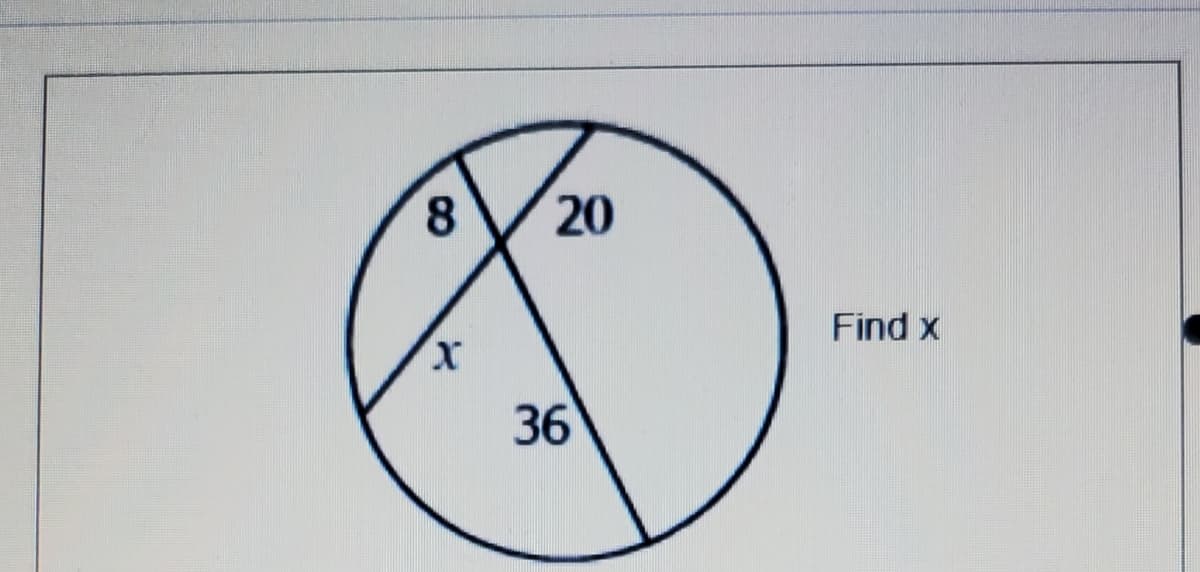 8.
Find x
36
20
