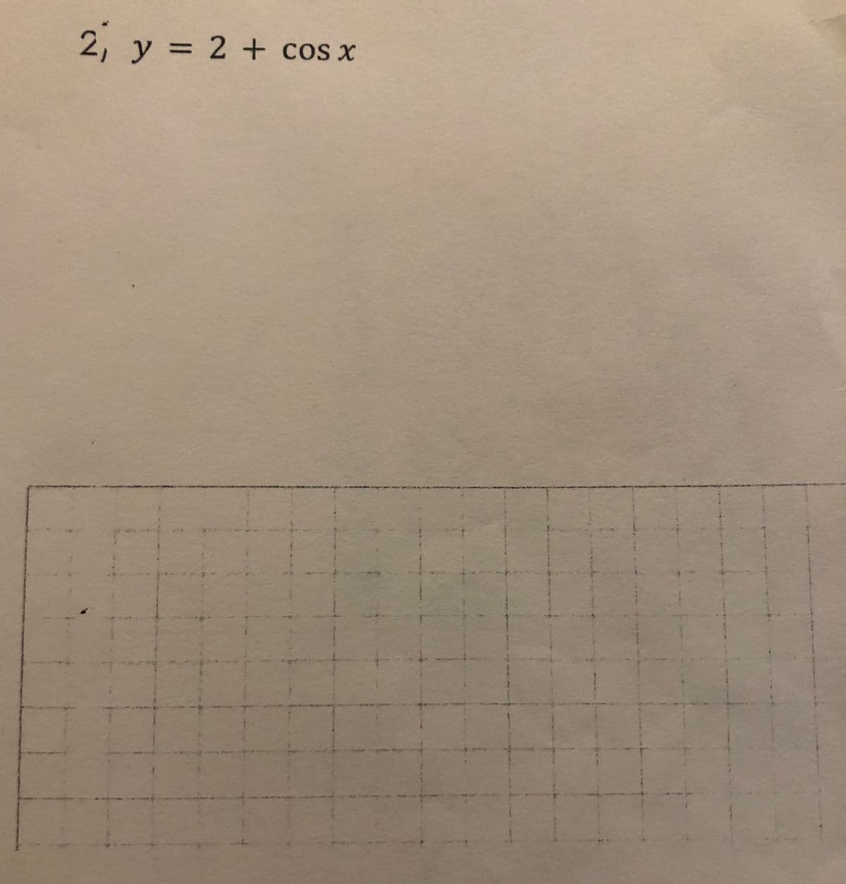 2, y = 2 + cos x