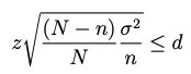 (N – n) o2
< d
N
n
