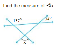 Find the measure of 4x.
137°
340
