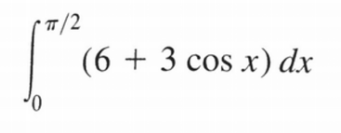 T/2
(6 + 3 cos x) dx
