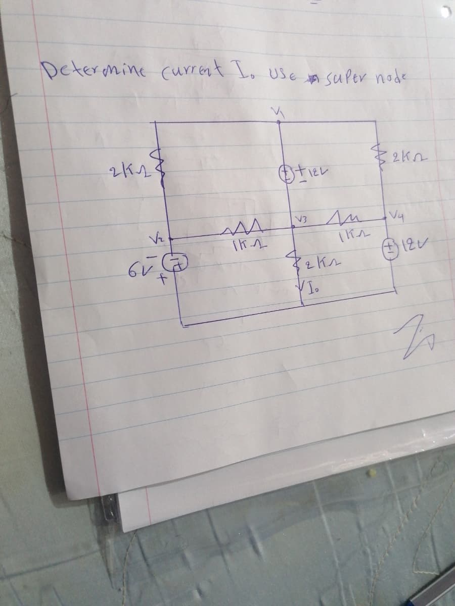 Determine current Lo use suler node
2k
V3
Vz
VI.
