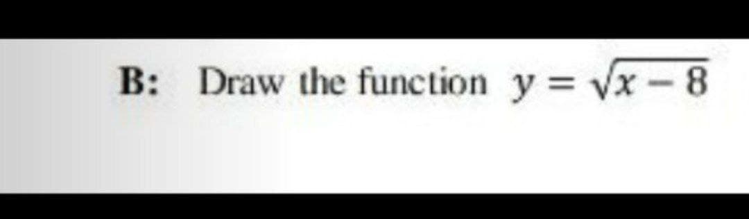 B: Draw the function y = √√x-8