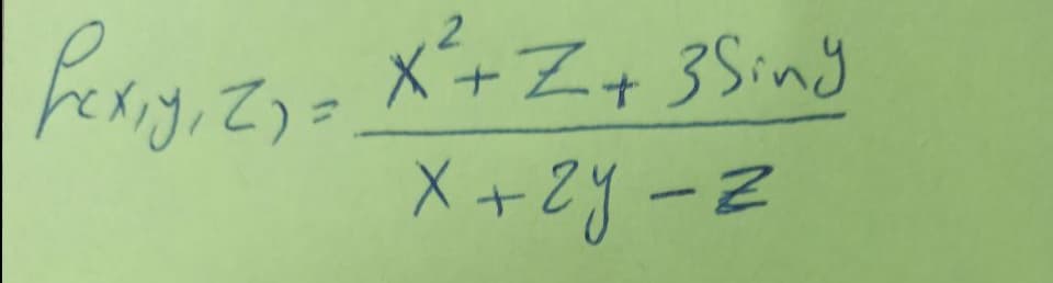 X+Z+ 3Sing
%3D
X +2y -Z
