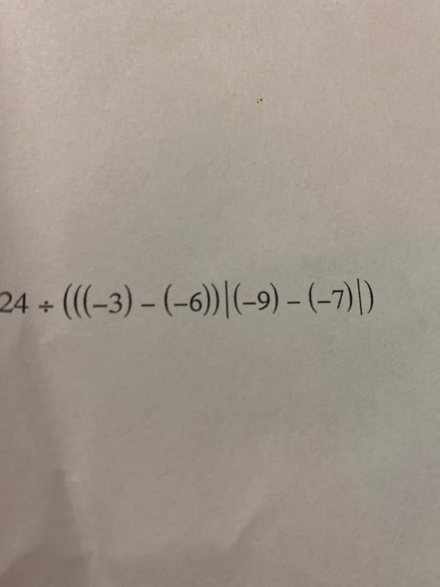 24 + ((-3) – (-6))|(-9) - (-7))
