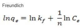 Freundlich
1
Inq, = Ink, + = In C₂
kf
n