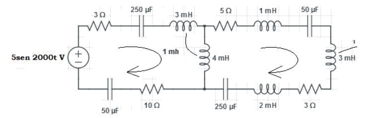 ell
250 µF
50
1 mH
50 µF
30
3 mH
ll
ell
+,
1 mh
5sen 2000t V
4 mH
3 mH
10 0
250 pF
2 mH
30
50 µF
ell
