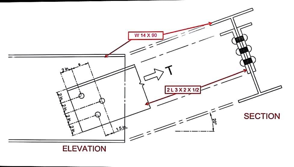 izin 12 in 12m jan
ELEVATION
1.5i
W 14 X 90
2L3X2 X 1/2
SECTION