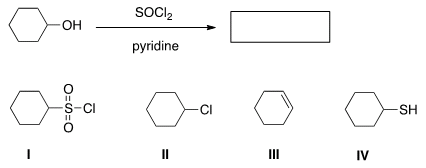 I
-OH
O=S=O
-S-CI
SOCI₂
pyridine
II
CI
III
IV
-SH