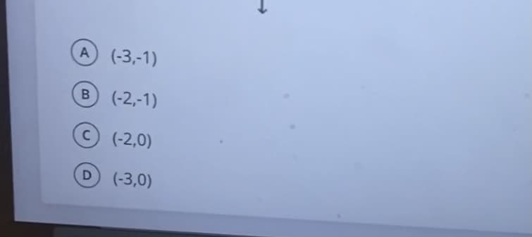 A (-3,-1)
(-2,-1)
C
(-2,0)
(-3,0)
