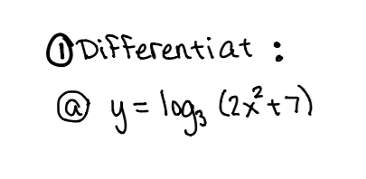 ODifferentiat :
® y= log, (22+7)
