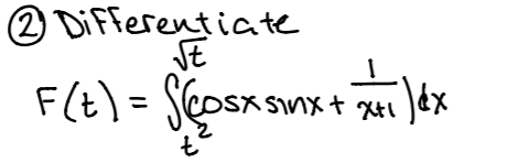 2 DiFferentiate
F(t) = Sgosxs
Sinxt xtl
も
