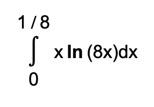 1/8
x In (8x)dx
