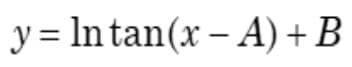 y = In tan(x – A) + B
