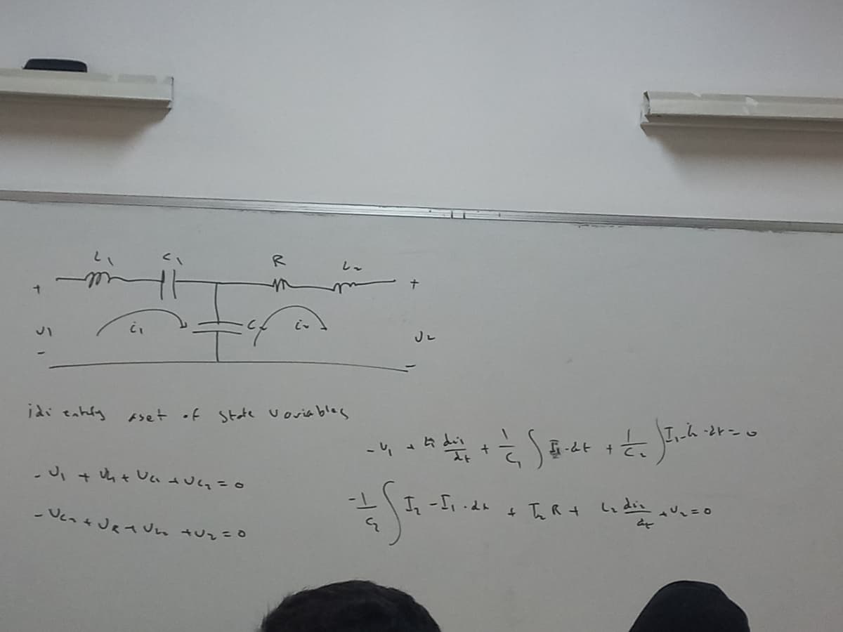 +
idi entify
+9
- U₁ + ₂ + Ua+√4₂=0
R
-U₁+U21 Un +0₂=0
i-
aset of State variables
し~
+
JL
_v₁ + ²7 + = ²² S5₁-4 +
di
س
+ St
I₂ -I, -da
+ T₁₂R +
+ 2
+ 1₁ ) 1₁ -² -24 - 0
L₂ diz + √₂ = 0
d