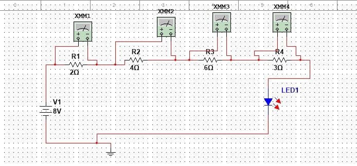 *XMM3
XMM4
XMM2
XMM1
R2
R3
R4
R1
30
20
LED1
V1
8V
...
...
...
...
