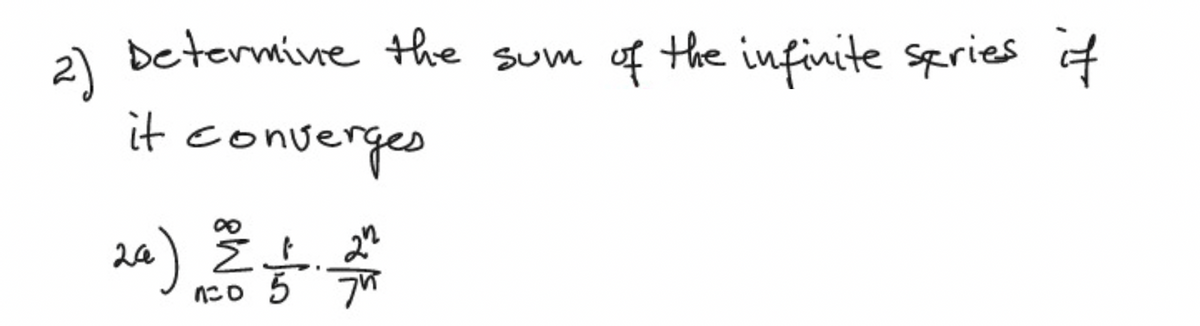 2)
Determine the sum
it c
converges
20) 2011/2012
5
of the infinite series if
Sum of