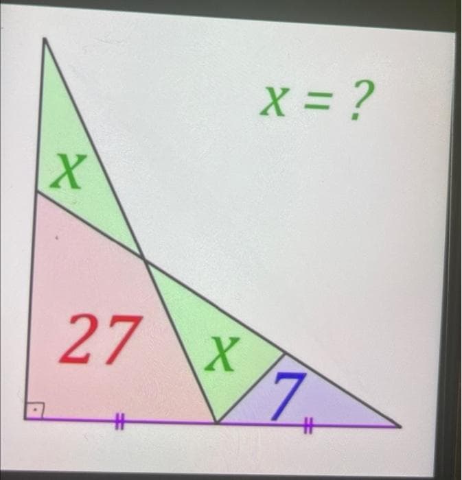 X
27 x
X
#
X = ?
7