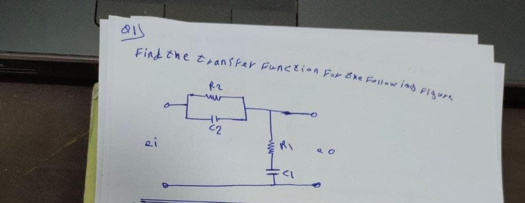 Find Ehe transter Punceion For one Follow ims Figure
R2
C2
ei
