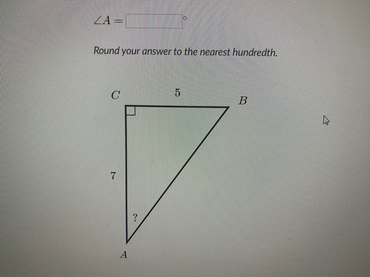 ZA =
Round your answer to the nearest hundredth.
C
A
B.
5.
