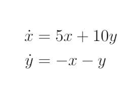 i = 5x + 10y
ý = -x – y
