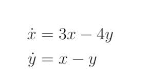 i = 3x – 4y
ý = x – y
