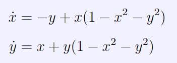 i = -y + x(1 – a² – y³)
– 3²)
ÿ = x + y(1 – x² – y?)
||
