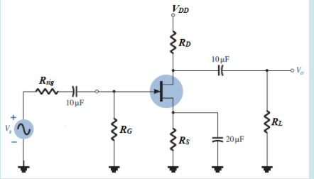 VDD
RD
10µF
Rsig
10µF
RG
Rs
20 uF
