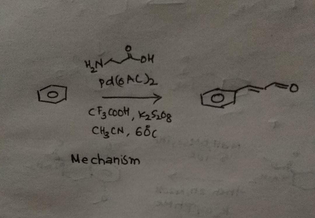 pd(6AC2
CF3 COOH, K2S108
CH CN, 60c
Mechanism
