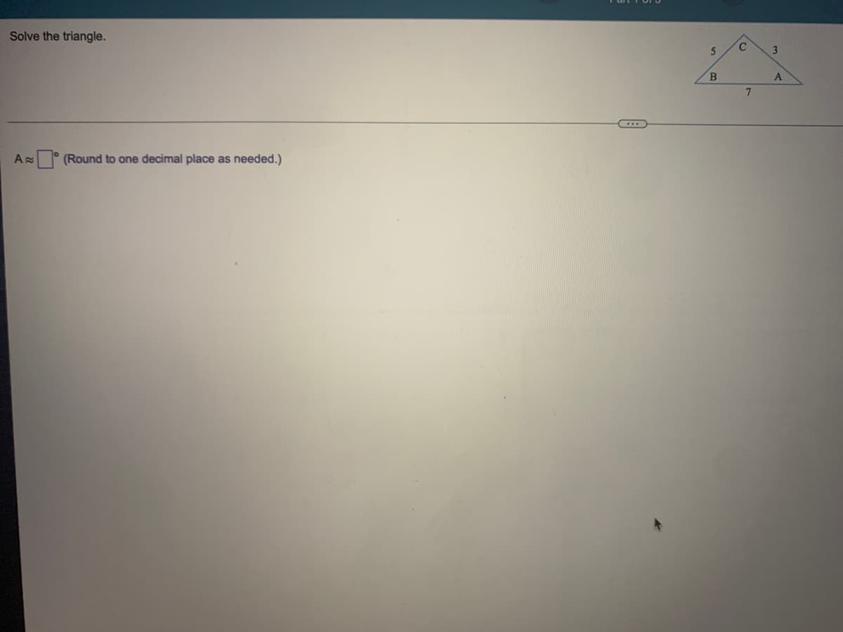 Solve the triangle.
C
(Round to one decimal place as needed.)
