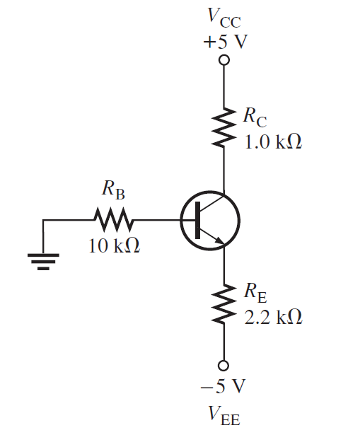 VcC
+5 V
Rc
1.0 kM
RB
10 k.
RE
2.2 kM
-5 V
VEE
