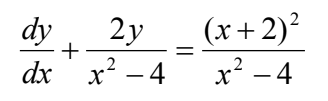 2y
+
(х+2)?
х? — 4
dy
dx x? – 4
