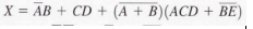 X = AB + CD + (A + B)(ACD + BE)
%3D
