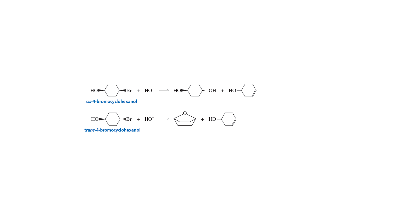 HO
Br
+
HO
HO
OH
НО
cis-4-bromocyclohexanol
НО
Br
HO
НО
trans-4-bromocyclohexanol
