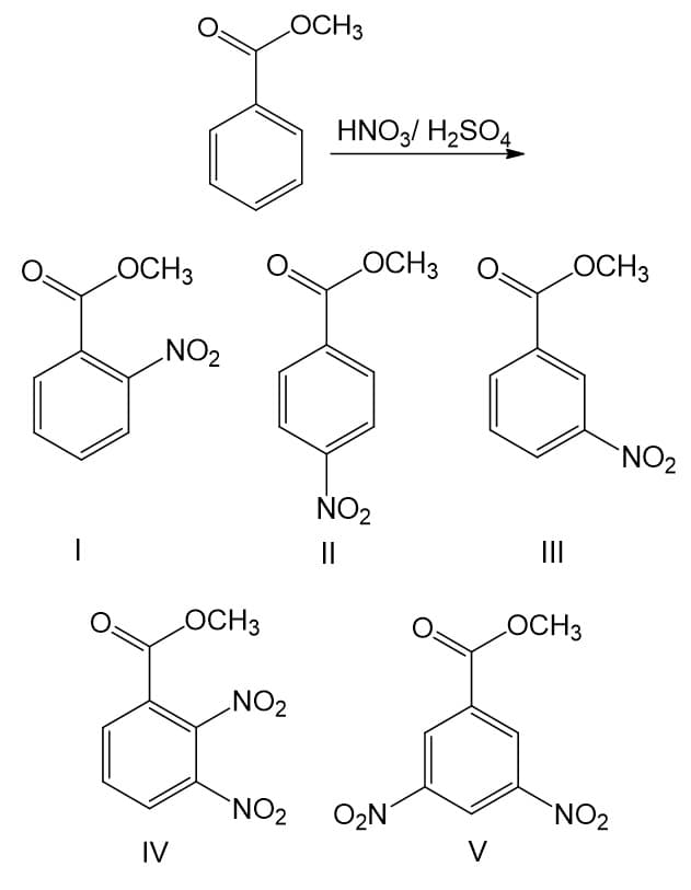 1
LOCH 3
NO₂
IV
LOCH3
LOCH3
NO₂
NO₂
HNO3/ H₂SO4
OCH 3
NO₂
||
O₂N
V
|||
LOCH3
OCH3
NO₂
NO₂