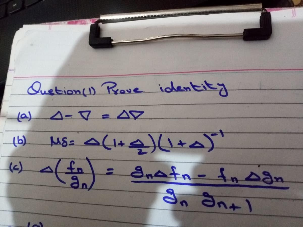 Quetion(1) Reave identity
(a)
△-マ= Y
NS= A(は)+
山ゃtn-fn n

