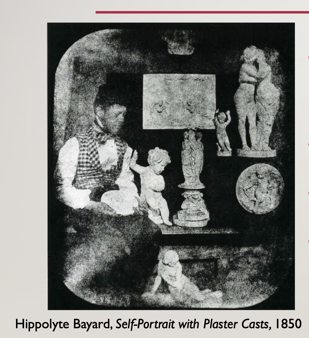 Hippolyte Bayard, Self-Portrait with Plaster Casts, 1850
