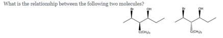 What is the relationship between the following two molecules?
OH
OH
