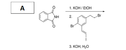 A
1. КОН /EIOH
NH
2.
Br
Br
3. КОН, Н-О
