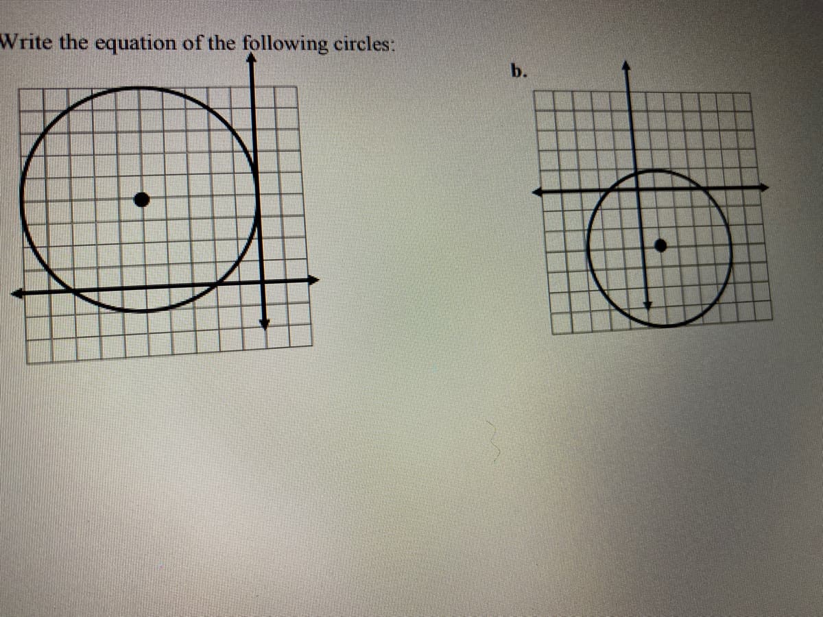 Write the equation of the following circles:
b.
