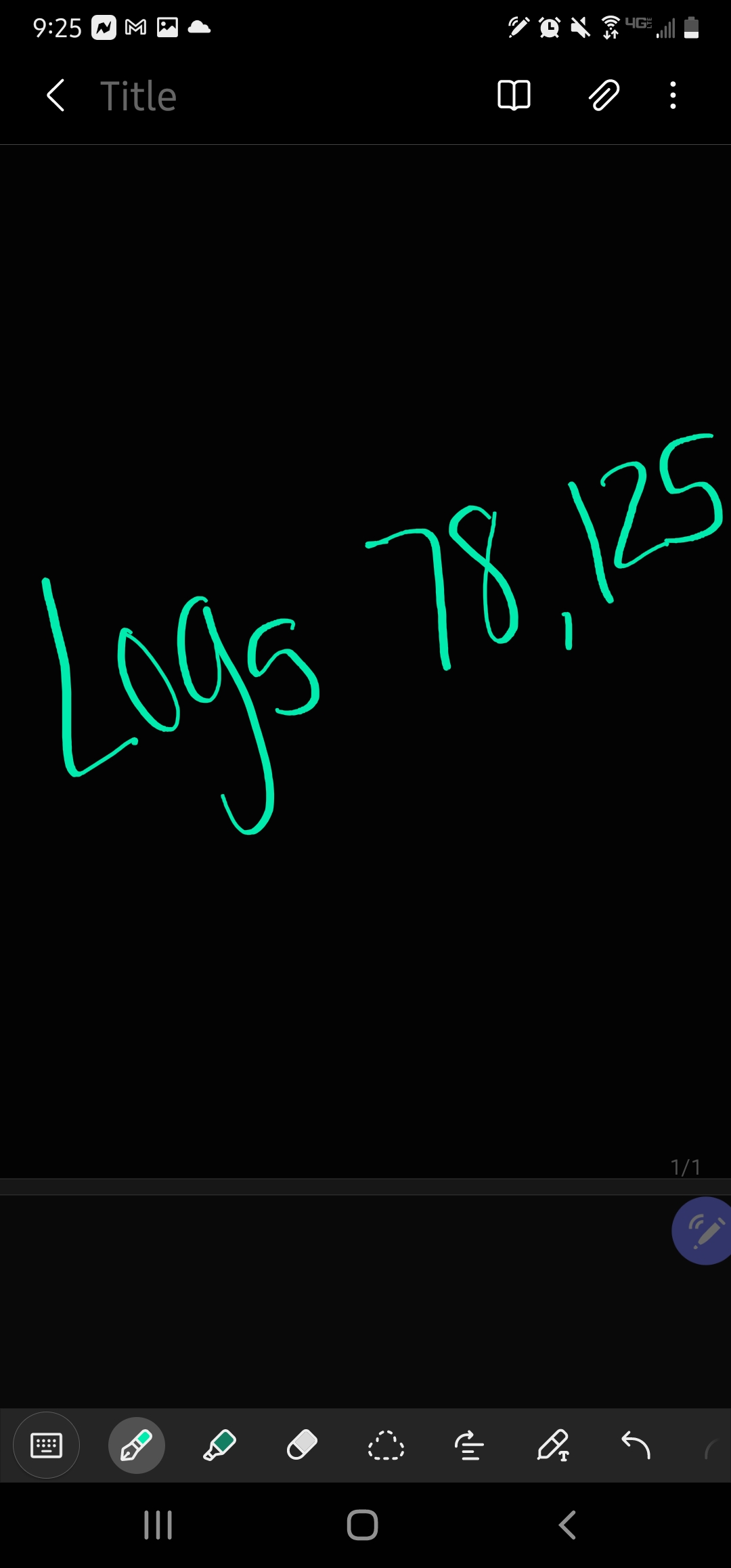 9:25
M
4G
< Title
Logs 78,125
1/1
