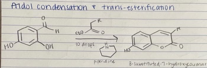 Andol condensation t trans-esterification
H.
HO
HO.
To drops
Piperidine
3-substituted-7-hydroxycoumar
