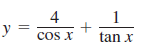 1
+
cos X
4
y =
tan x
