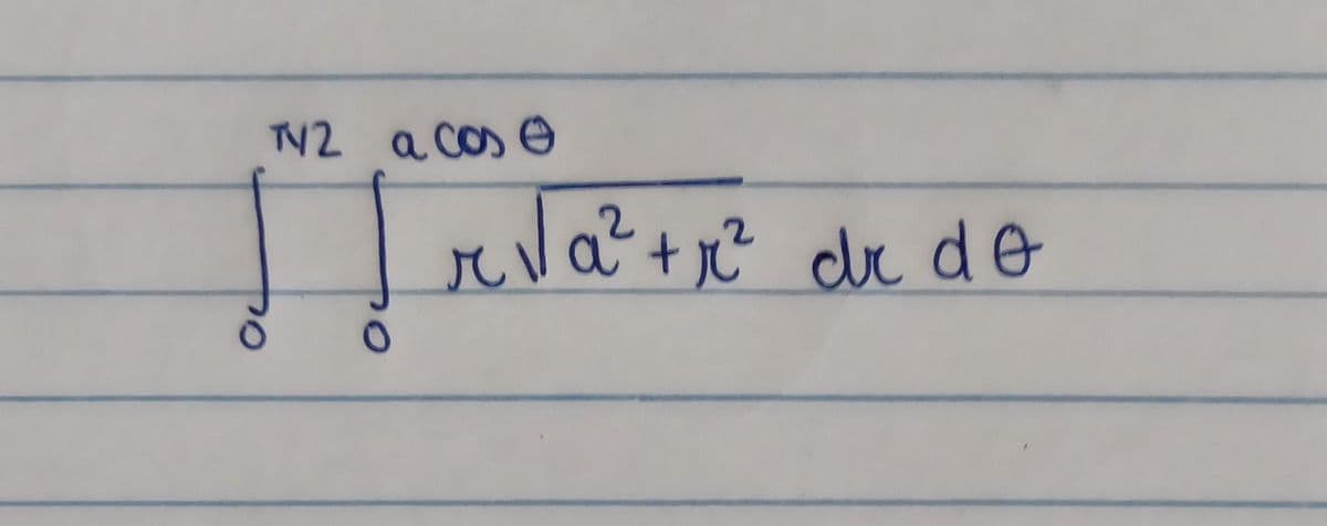 TV2 a cos
Hr√ a² + x²
r √√ a² + x² dr do