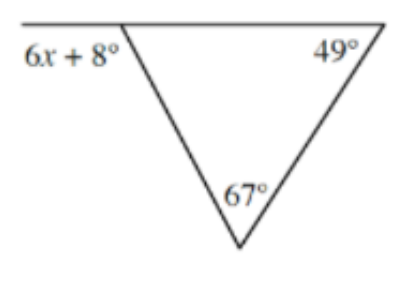 6x + 8°
49°
67
